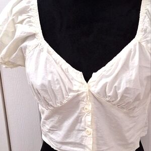 Princess Polly Abe White Crop Top   Size 8
